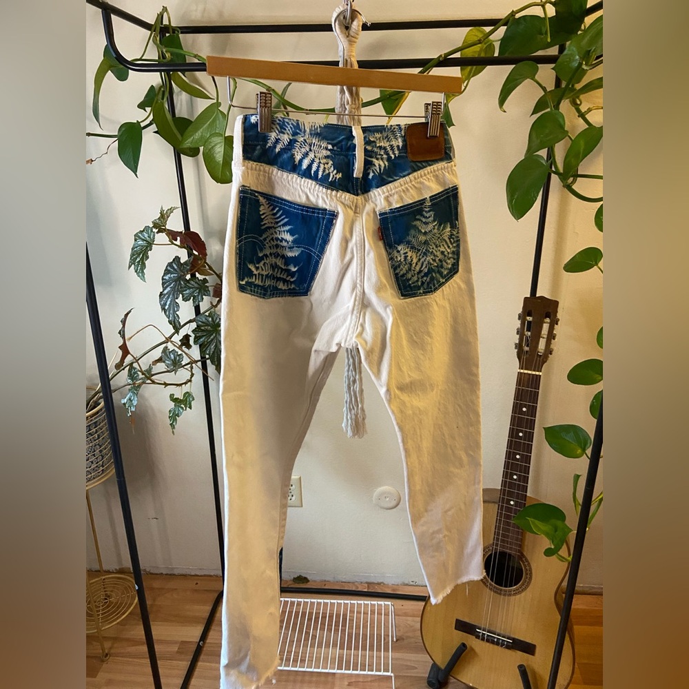 Women's Custom Fern Cyanotype Jeans (Levi's)